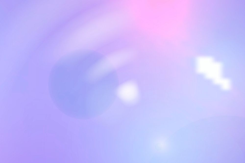 Aesthetic blue spectrum lens flare on purple background