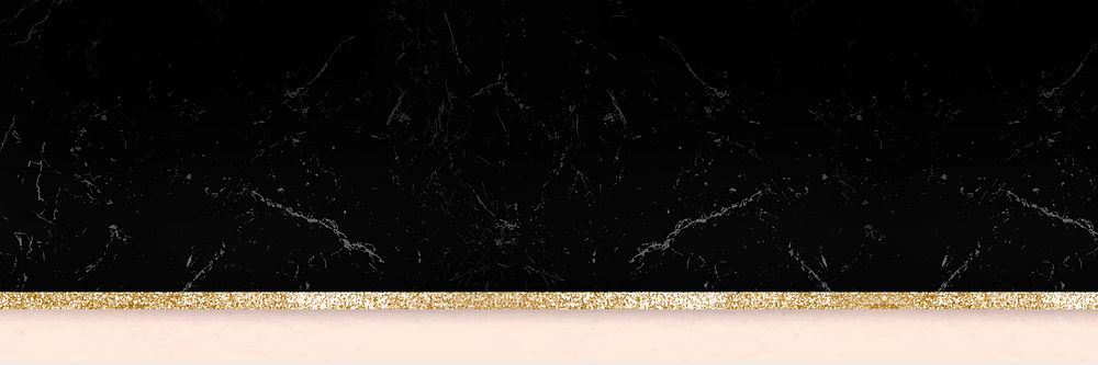 Black aesthetic marble vector golden sparkly border