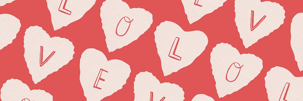 Cute heart pattern background for social media banner