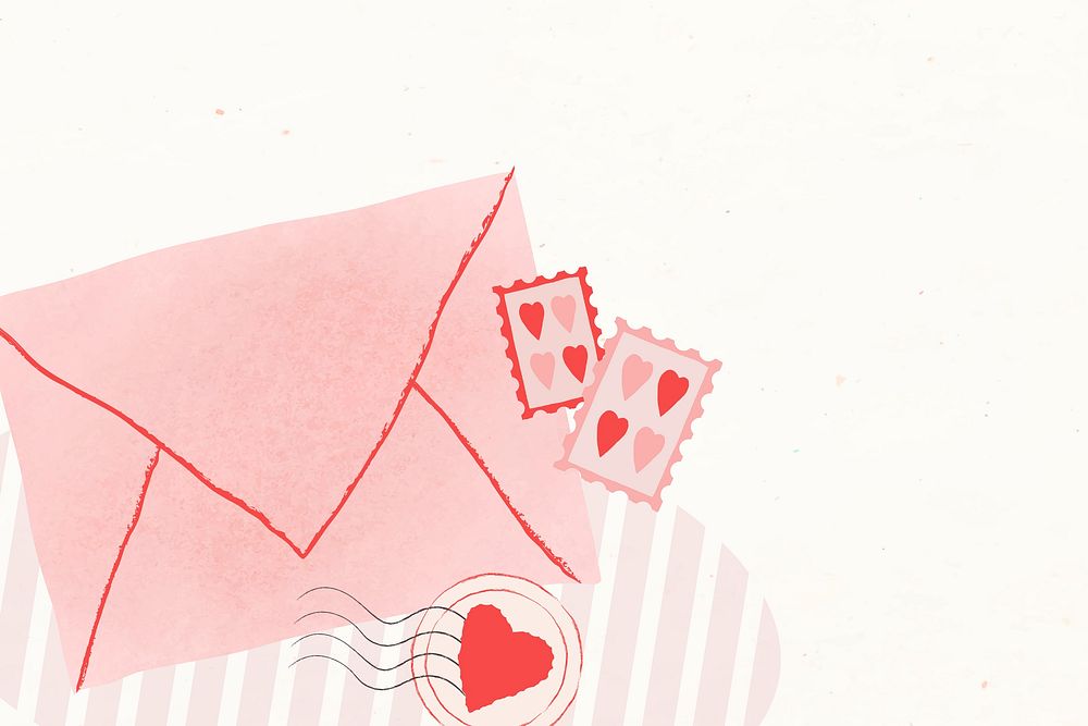 Romantic love envelope background border