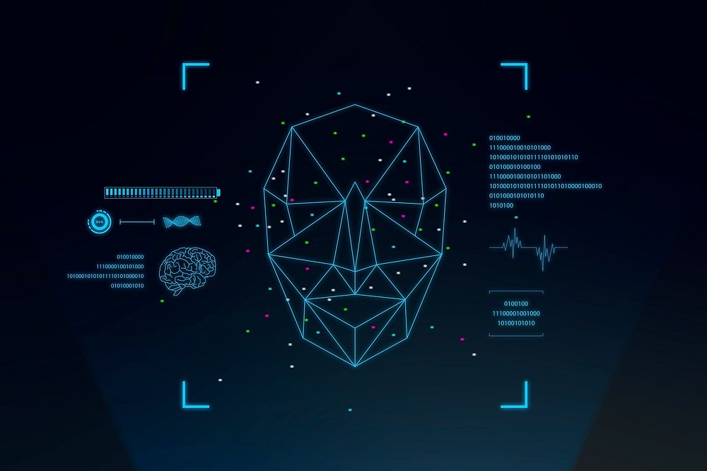 Face recognition AR hologram screen  smart technology