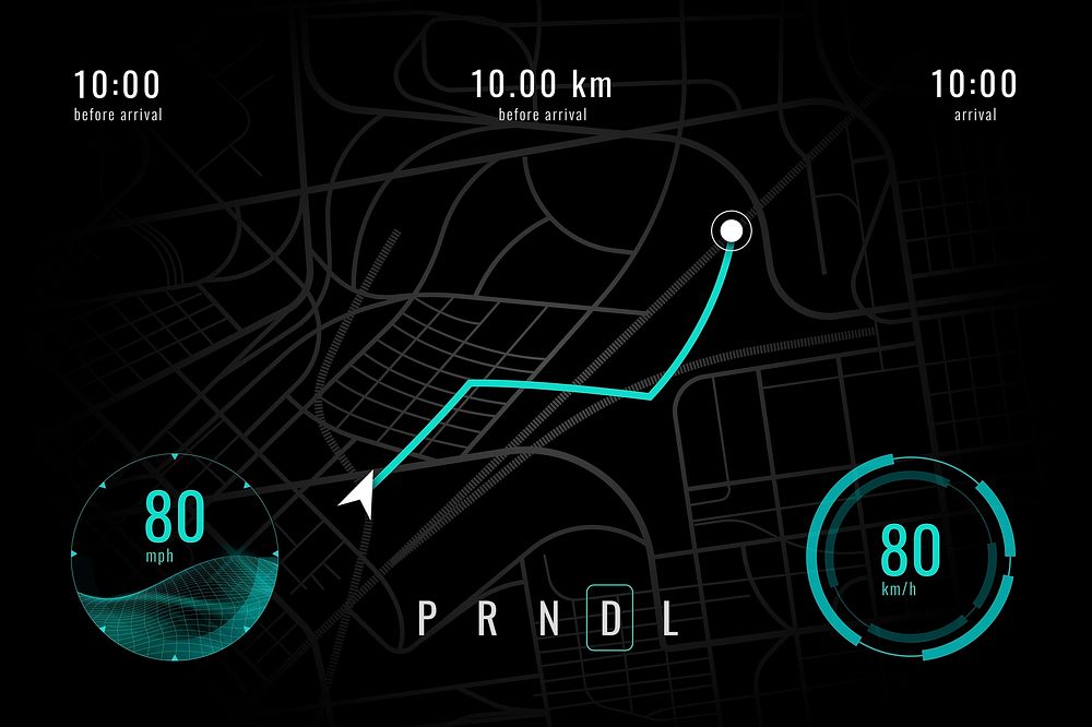Smart car GPS screen navigator interface
