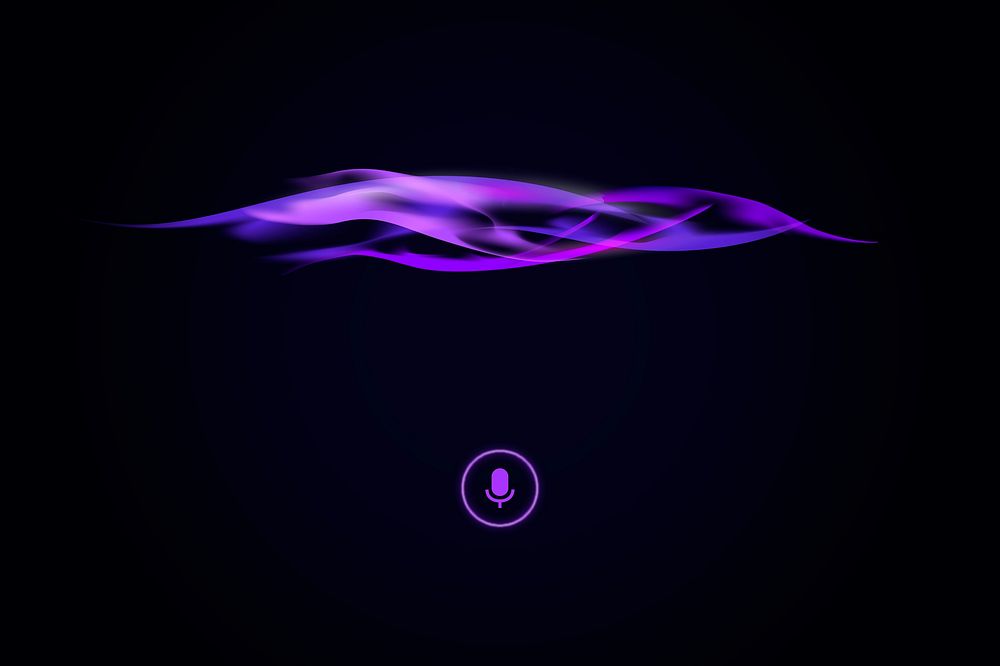 Voice user interface psd design in neon purple
