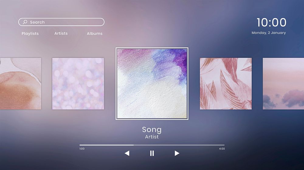 Music streaming service user interface graphic