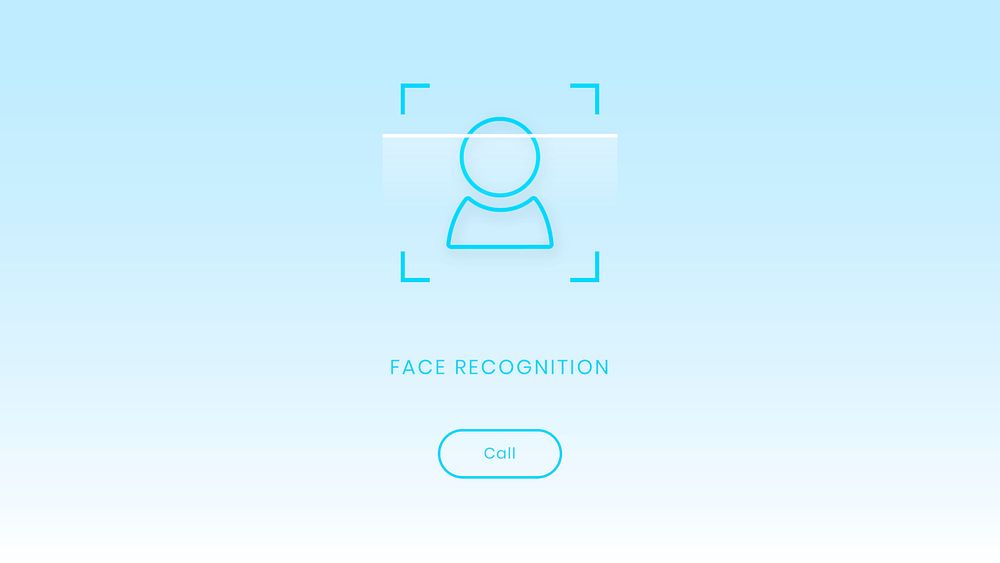 Face ID recognition psd desktop screen graphic
