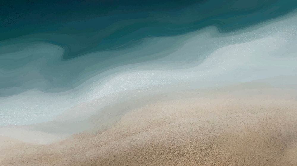 Aesthetic watercolor beach background vector