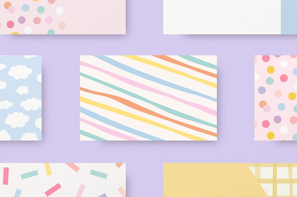 Cute pastel business card set