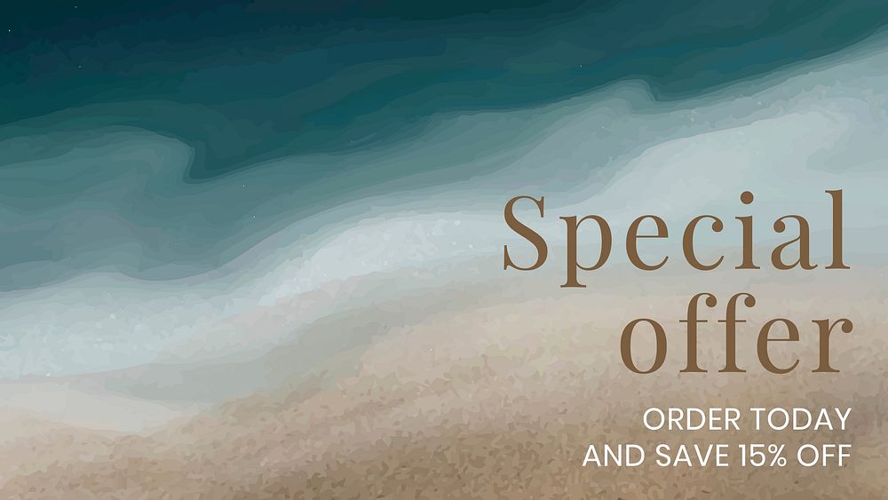 Special offer editable template vector ocean background