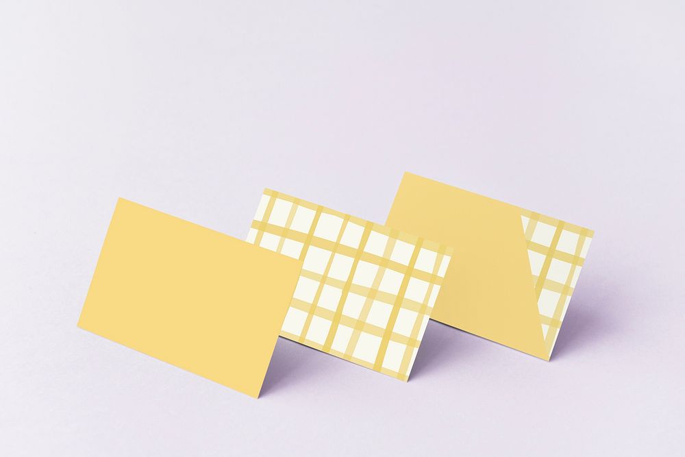 Cute yellow grid business card
