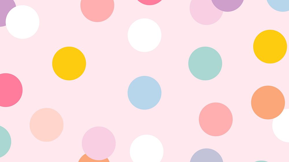 Cute background vector with polka dot pattern