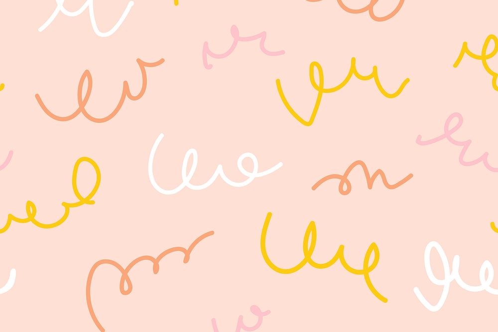 Doodle background in cute pastel pattern