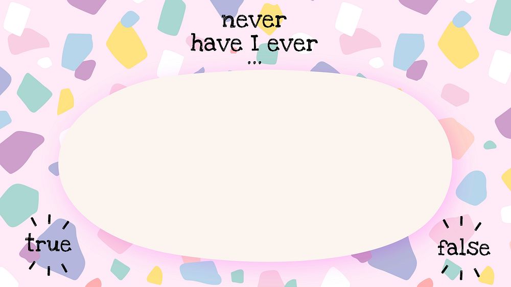 Cute banner template vector in memphis style with never have i ever text