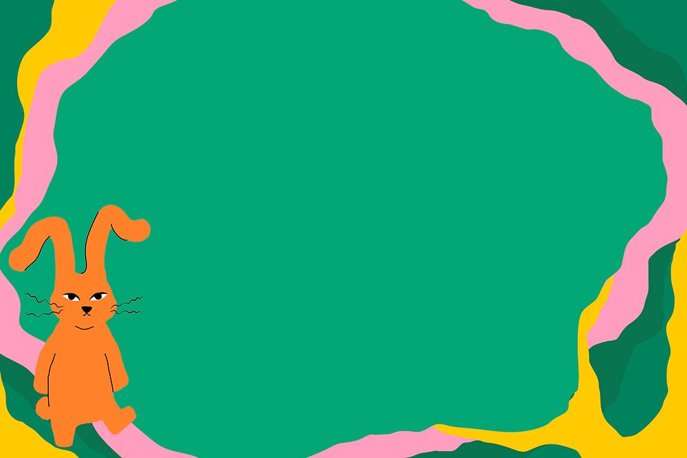 Rabbit frame psd cute animal Premium PSD rawpixel