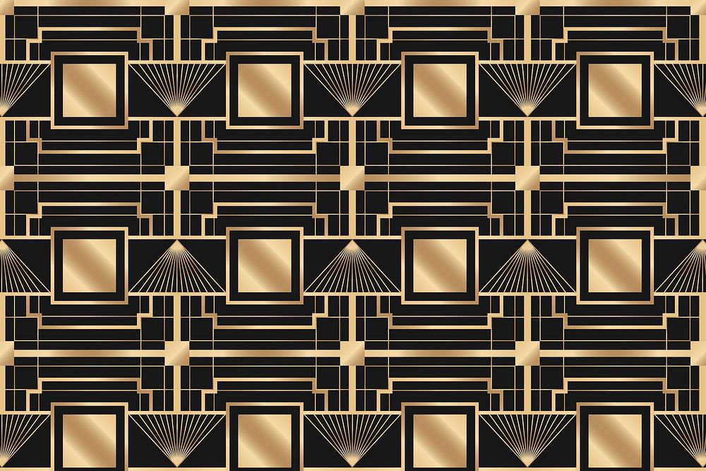Art deco vector frame with geometric pattern on dark background