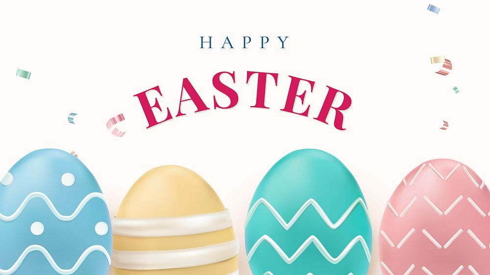 Happy Easter colorful eggs festival celebration greeting social banner
