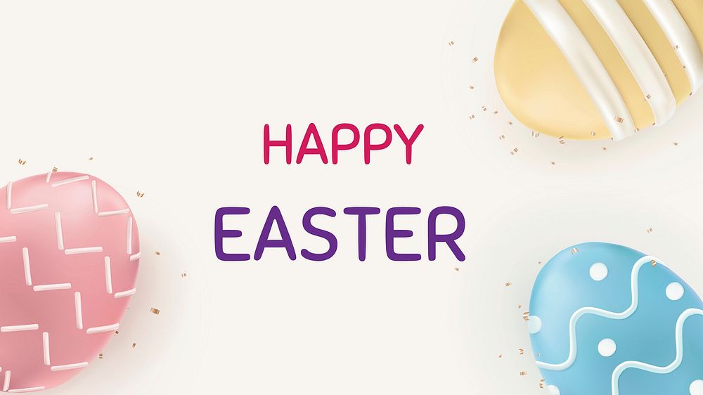 Happy Easter editable template vector colorful eggs festival celebration greeting social banner