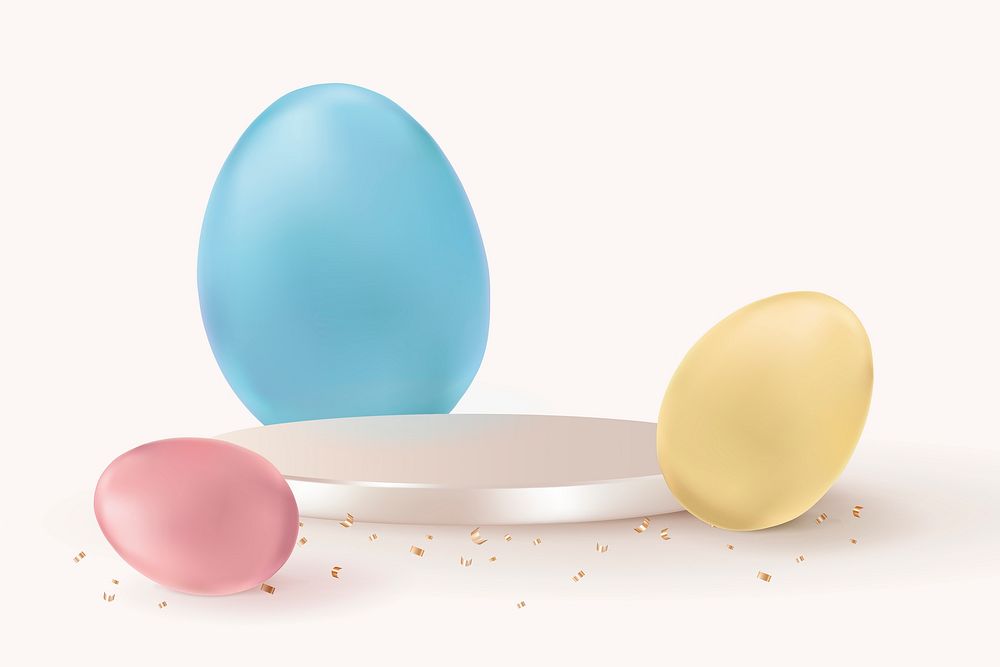 Easter product 3D backdrop with colorful eggs