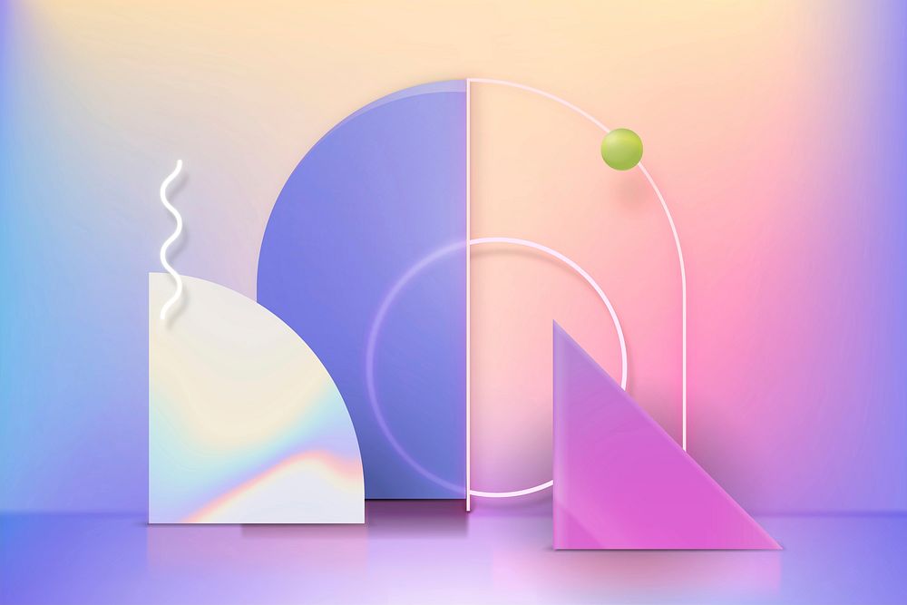 Holographic 3D product display vector with neon rings