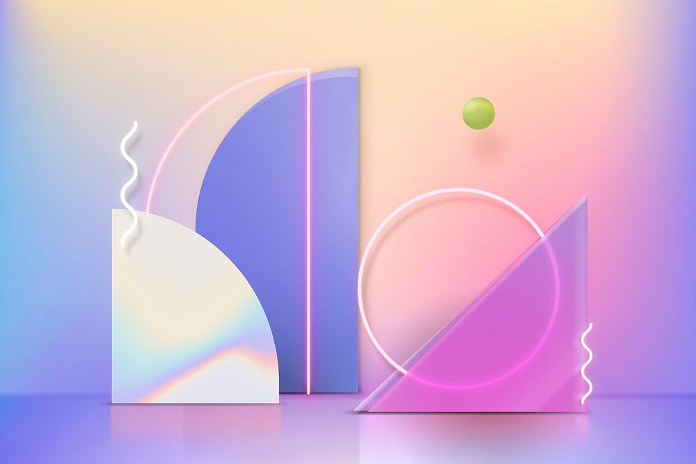 3D holographic product display with neon rings