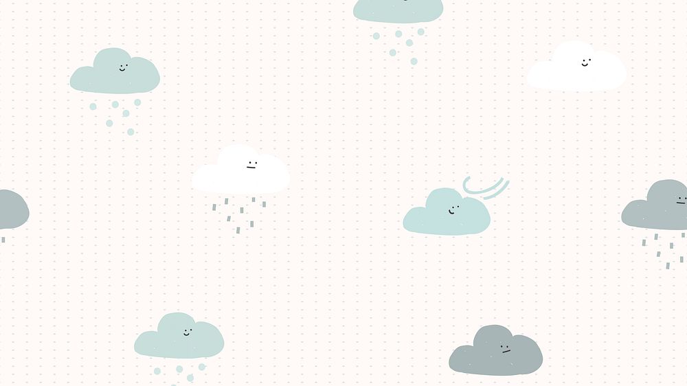 Clouds seamless pattern background vector cute doodle for kids
