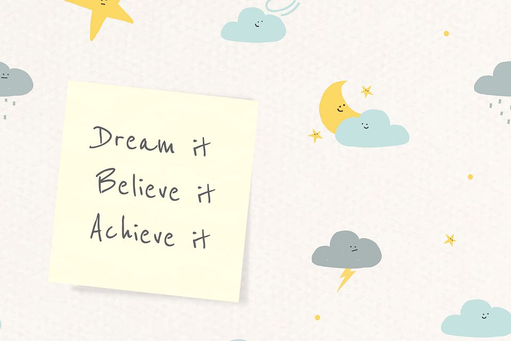 Cheerful quote with cute doodle weather drawings banner