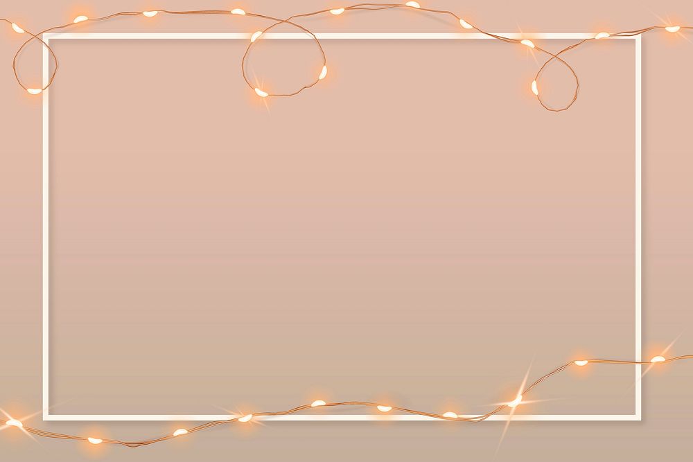 Aesthetic frame vector with glowing wired lights on pink graphic