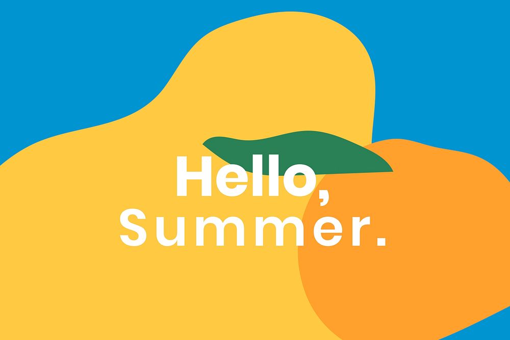 Hello summer colorful banner in modern memphis style