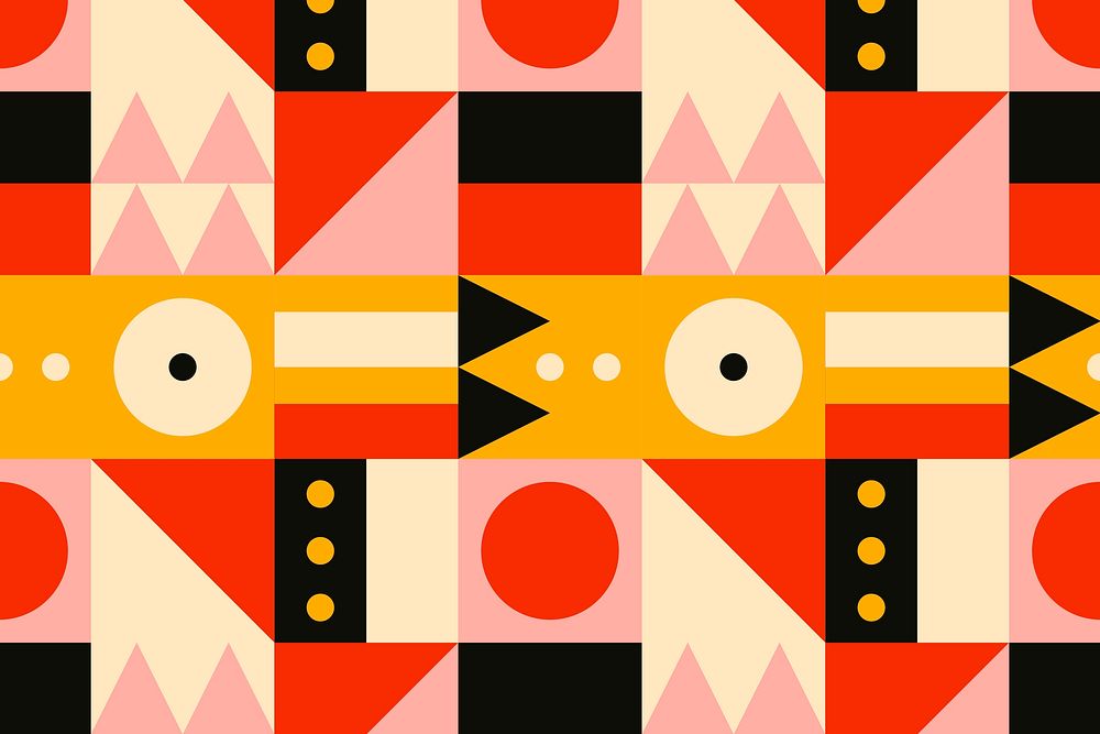 Bauhaus inspired pattern illustration flat design background