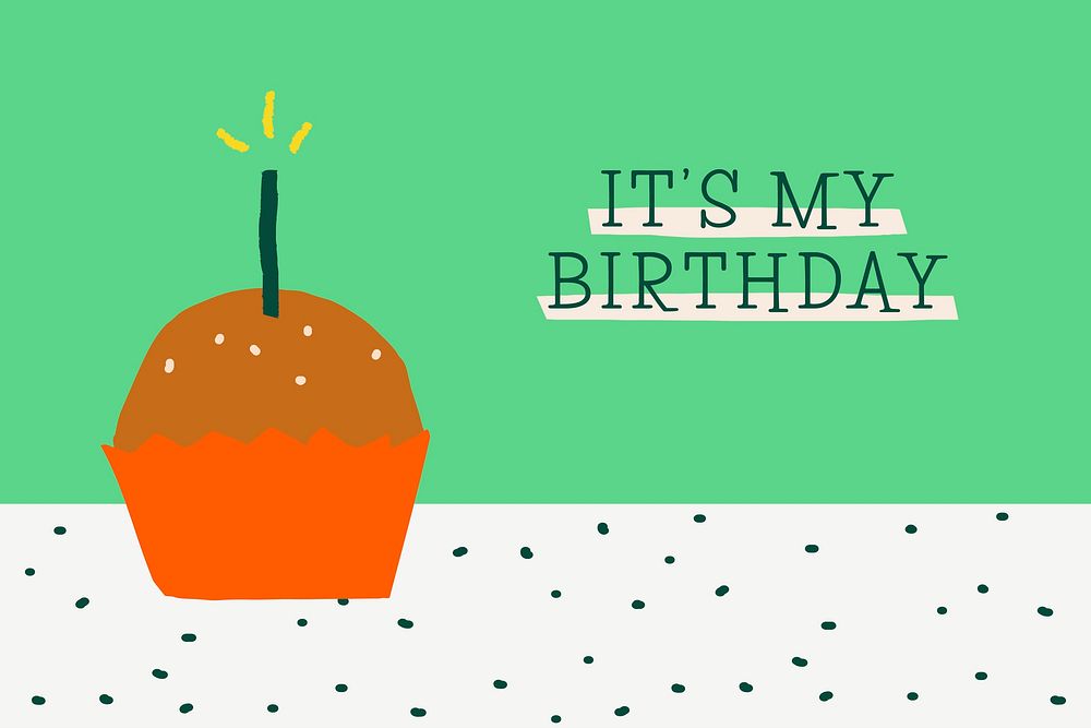 Colorful birthday greeting banner with it's my birthday text
