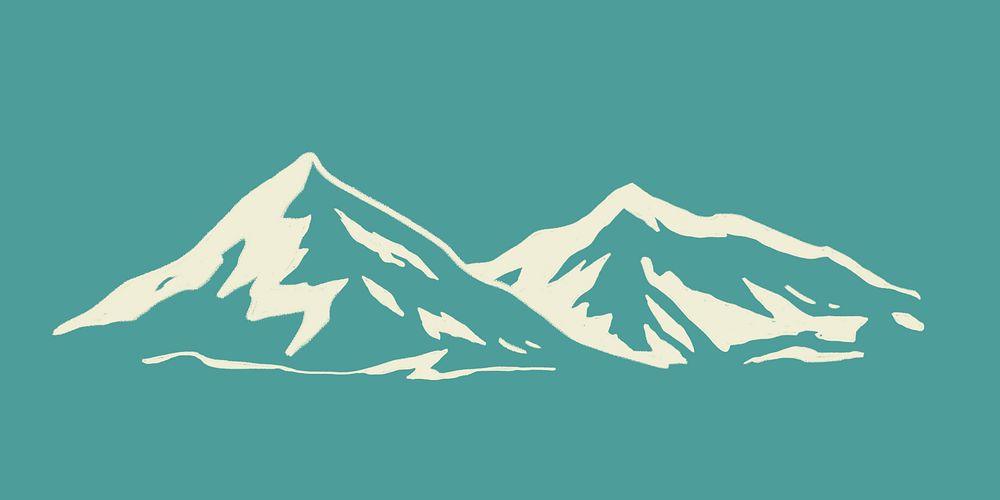 Retro mountain range sticker psd nature theme