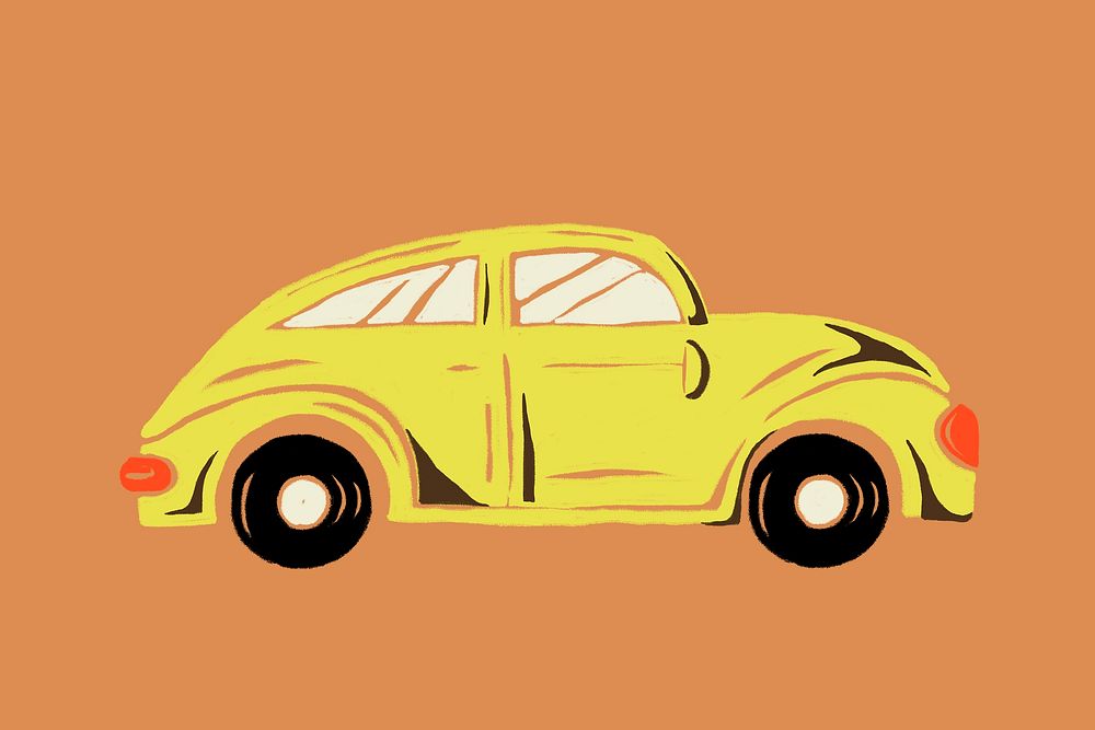 Yellow car vehicle graphic psd for transportation