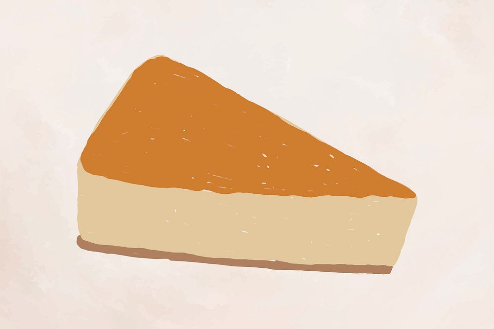 Cute classic cheesecake element hand drawn style
