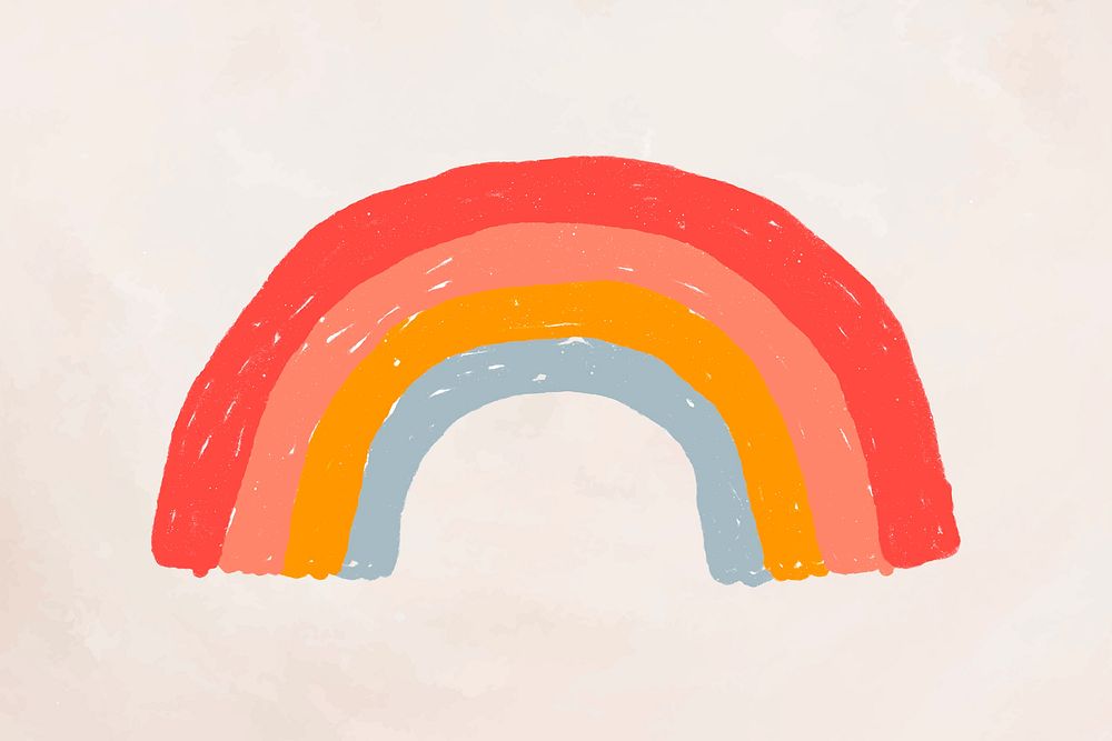 Hand drawn rainbow element cute sticker