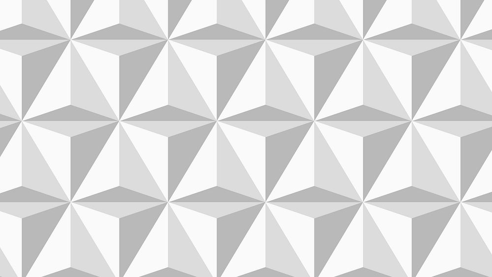 Triangle 3D geometric pattern grey background in simple style