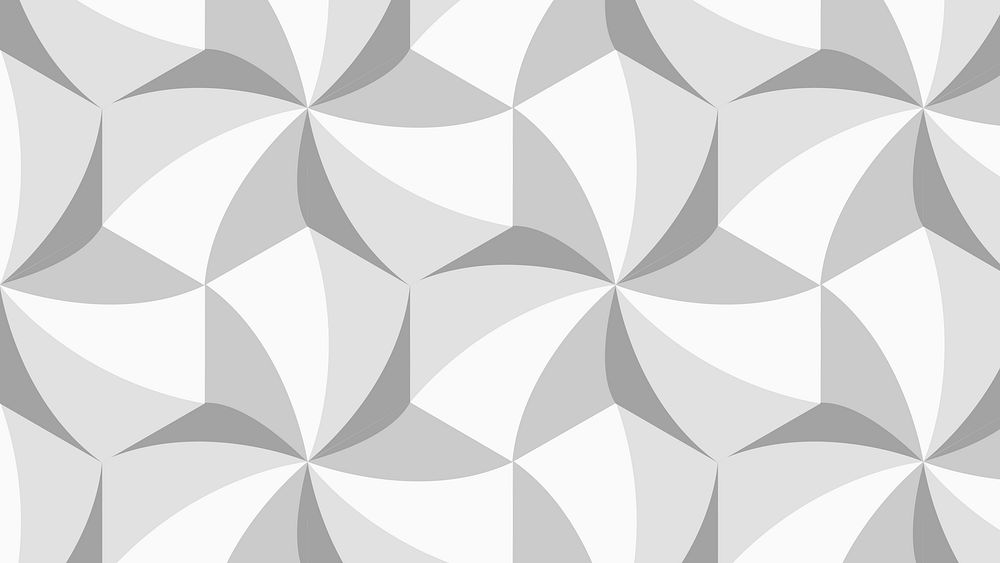 Simple 3D geometric pattern vector grey background