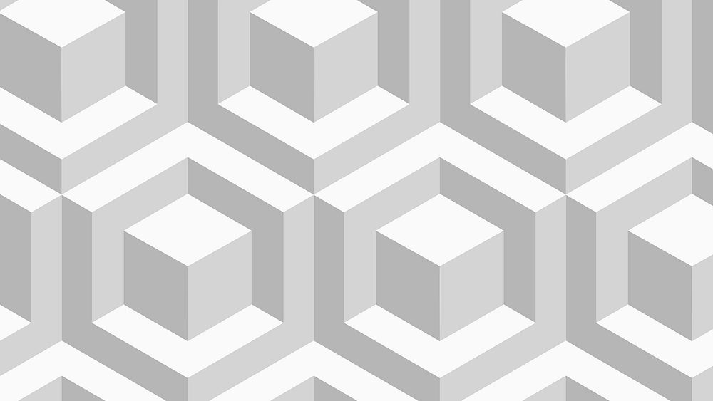 Blocks 3D geometric pattern grey background in abstract style