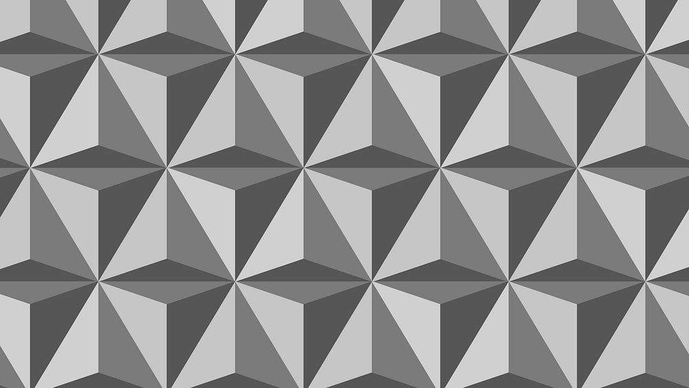 Triangle 3D geometric pattern grey background in simple style