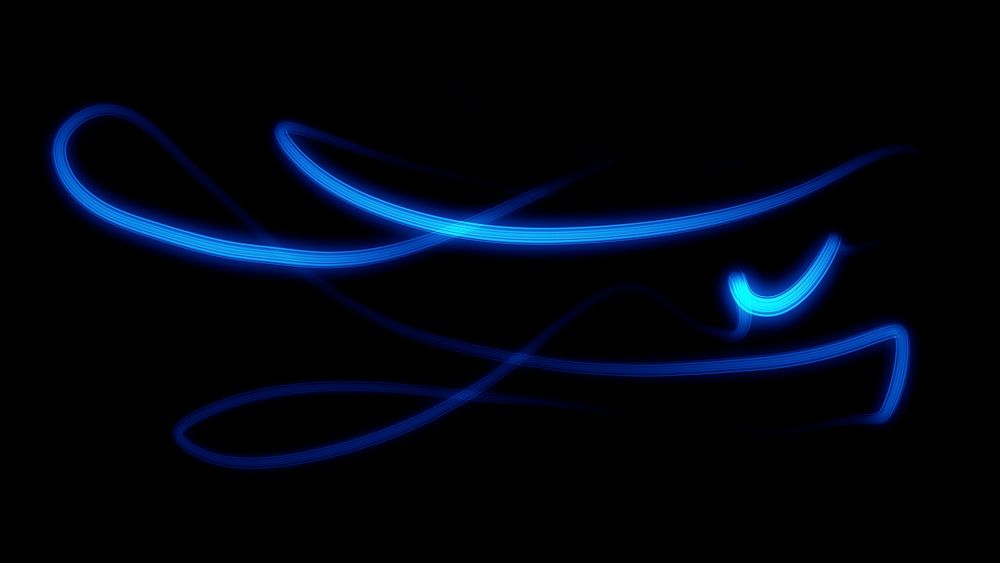 Blue light streak in black background