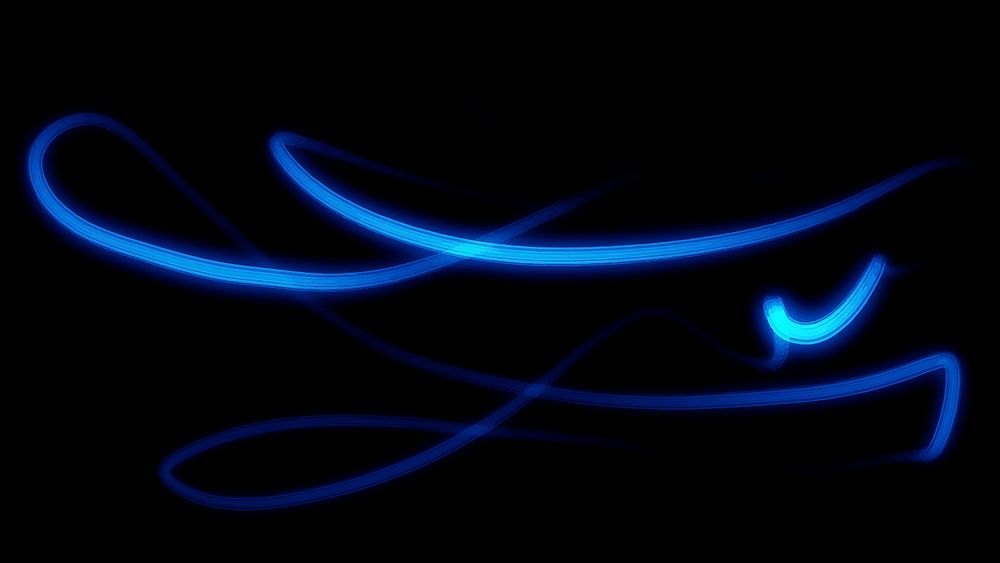 Blue light streak element vector in black background