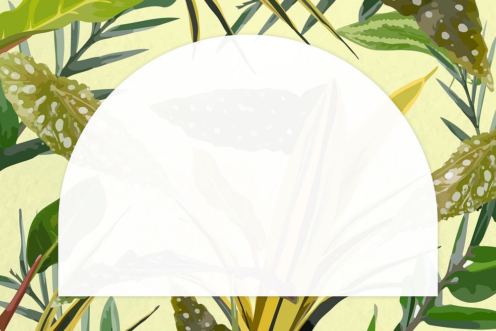 Tropical frame vector tropical background, green leaf border