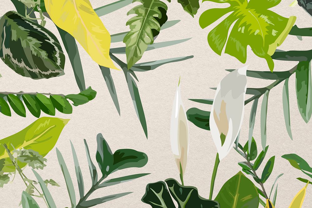 Green leaf pattern background wallpaper