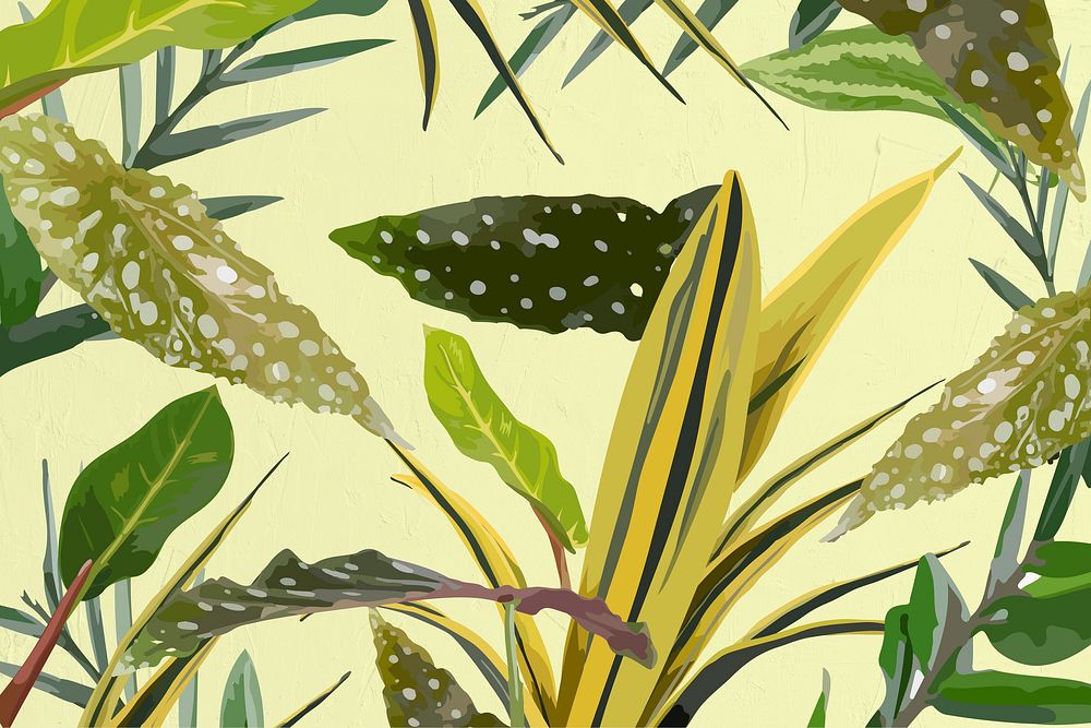 Green leaf pattern background wallpaper