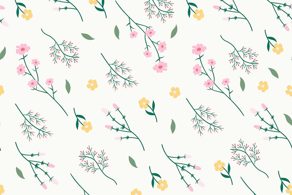 Blooming wildflower pattern background