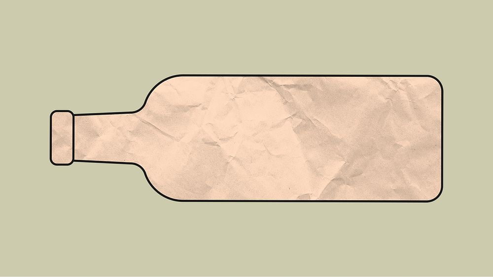 Bottle sticker psd zero waste illustration, wrinkled paper texture