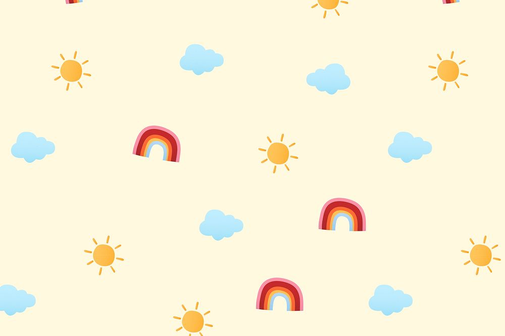 Desktop wallpaper, cute weather pattern weather illustration