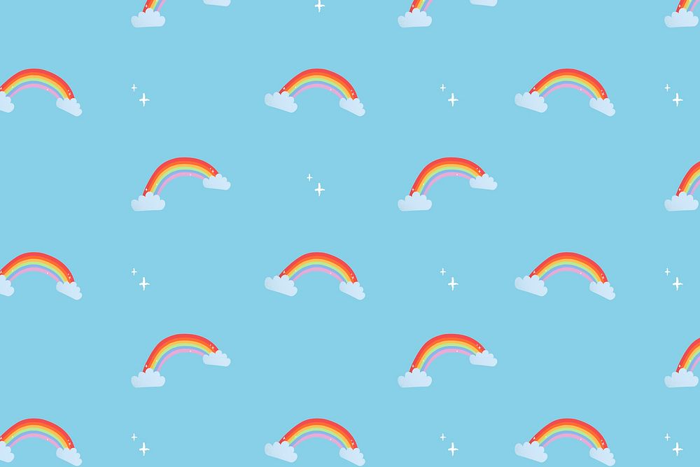 Rainbow weather pattern background wallpaper, illustration