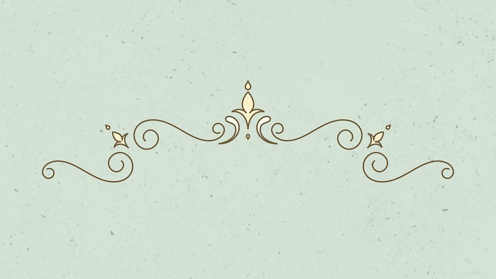 Vintage ornament divider vector with yellow color