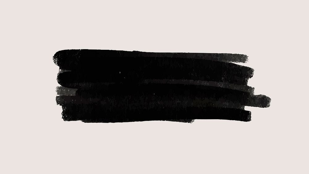 Black ink brush stroke in gray background