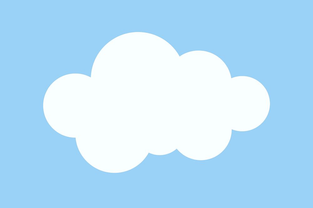 Cloud, cute weather clipart psd on pastel blue background