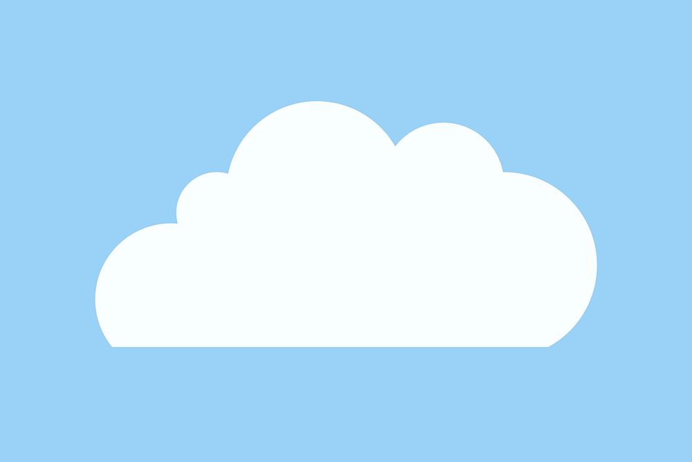 Paper cut cloud sticker, cute weather clipart vector on pastel blue background